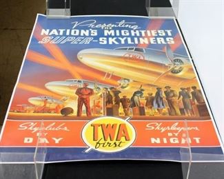 TWA Promotional Poster 26.25"W x 38.5"L, Rolled