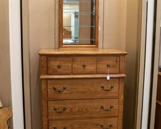Matching chest to a dresser we have.  The curio on top is not attached and sold separately.