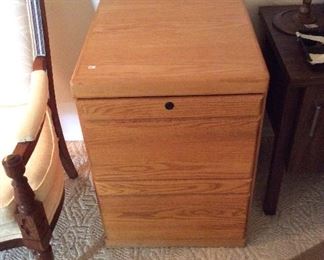 oak two drawer filing cabinet