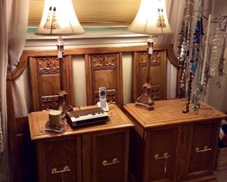 complete matching bedroom, headboard and two night stands shown here, look at the following pictures