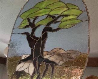 Large tree stained glass by artist, Randy Fuller 