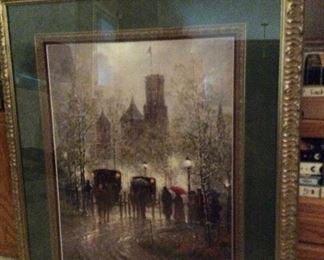 Evening Stroll, not signed and numbered, G. Harvey, 28.5 X 31 framed