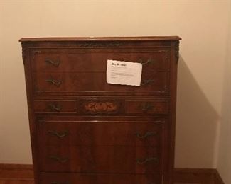 1950’s matching chest of drawers on wheels Buy now $75