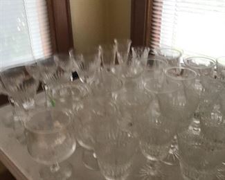Sets of crystal barware glass