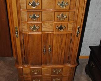 Oak large jewelry armoire