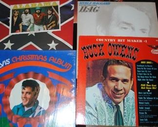 Some of the records - Olivia newton John, Flatt Scruggs, Merle Haggard, Elvis, Buck Owens and Alabama
