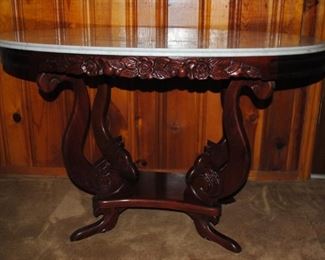 Reproduction Victorian table from the 80s - Italian marble top