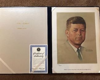 Portrait of John F Kennedy, done by Norman rockwell.  Numbered