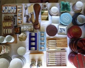 Lots of Japanese/Asian type serving plates, bowls, dishes. Lots are new in the box.