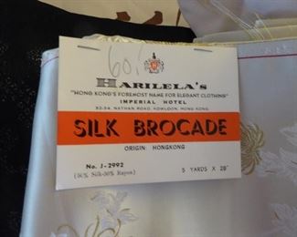 Yards of silk brocade fabrics