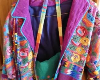 Handcrafted jacket and matching purse