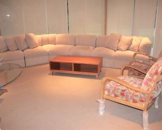 Sectional, Coffee Table and Pair of Side Chairs