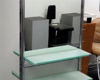 Double Sided Rolling Metal And Glass Merchandise Display 72" X 27" X 21"