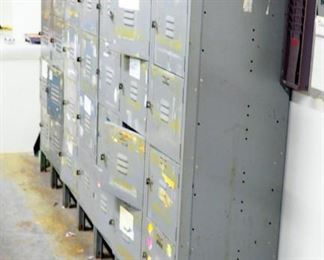 Lyon Metal Locker Units, 35 Lockers Total, 66" x 106" x 16"
