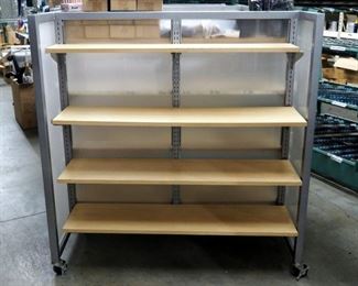 Rolling Retail Merchandise Display Units,54" x 52" x 25", Qty 2