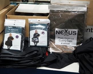 Nexxus Phyto Organics Cutting Capes New In Package And Scalp Master Vinyl Shampoo Cape Qty. 3 Boxes