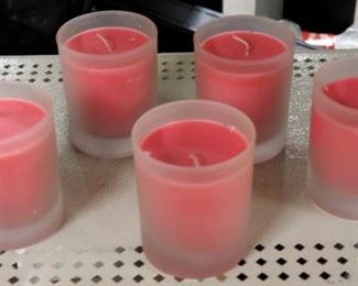 Pink Glass Votive Candles Qty 5 Boxes