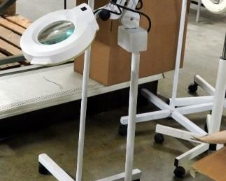 Rolling Electric Magnifying Lamps With Adjustable Arms Qty 2