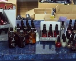 Amarese Nail Polish And Remover, Cuticle Relaxer, Buffers, Jewelry And More Content of 7 Boxes And Counter