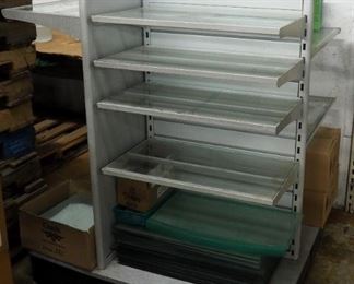 Metal Frame 4 Sided Retail Merchandise Display With Adjustable Glass Shelves Contents Not Included 56" x 46" x 45"