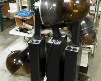 Kwik Set And Paragon Chair Mounted Electric Hooded Hair Dryers With Extra Hoods Qty.3