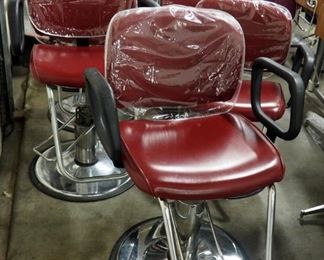 Collins Hydraulic Styling Chairs With Round Pedestal Bases Qty. 6