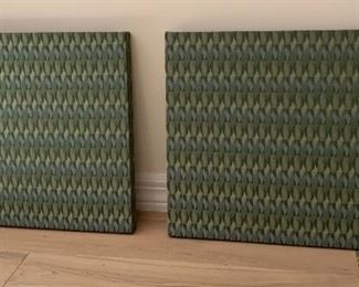 2 Contemporary Fabric Wall Decor PAIR	22x27in	