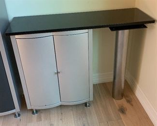 Marble Top Contemporary Desk/Shelf unit 	30x39x13in	