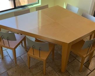 Custom Maple/Bamboo Trapezoid Dining Table Contemporary   	31.5x56x76in Paid over 5k New