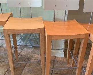 Tonon Maple/Brushed Aluminum Bar Stool Contemporary Italy	43x16x16in seat height 28.5 inches 9 available, priced is each!