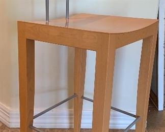 Tonon Maple/Brushed Aluminum Bar Stool Contemporary Italy	43x16x16in seat height 28.5 inches 9 available, priced is each!