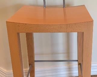 Tonon Maple/Brushed Aluminum Bar Stool Contemporary Italy 43x16x16in seat height 28.5 inches 9 available, priced is each!