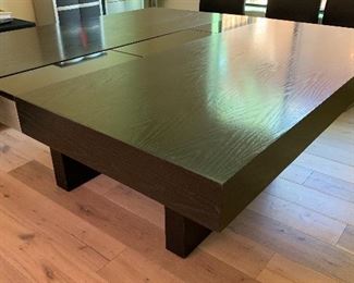 Custom Ebonized Oak Dining Table Contemporary 	31” x 68” x 68”	 Table cost over 5k when made. Center has unique recessed pans for center decor . 