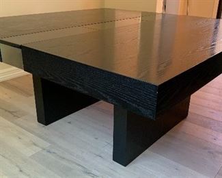 Custom Ebonized Oak Dining Table Contemporary 	31” x 68” x 68”	 Table cost over 5k when made. Center has unique recessed pans for center decor . 