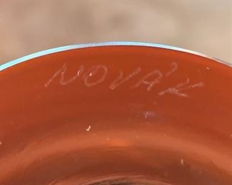 12.5in Novak art glass Bud Vase *Signed*