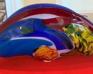 Art Glass Fan Vase