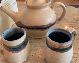 3 pc Mosquito Mud Pottery Tea Set	