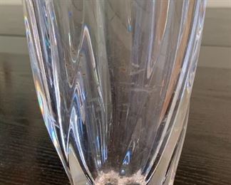 10in Orrefors Sweden Crystal Swirl Vase