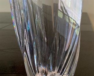 AS-IS 8in Orrefors Sweden Crystal Swirl Vase	 