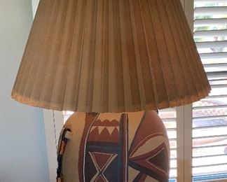 Hand Painted Native American Lamp	 	