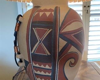 Hand Painted Native American Lamp	 	