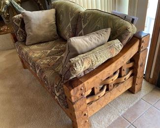 Rustic Hammered Wood Custom Loveseat/Couch	31 x 54 x 33	