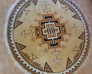 Southwest Native American Oval Rug 68x65in