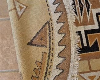 Southwest Native American Oval Rug	68x65in