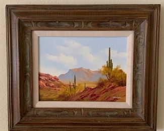 John Loo Superstition Sonoran Oil Painting Original 	16.5x19.5