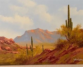 John Loo Superstition Sonoran Oil Painting Original 	16.5x19.5