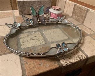  Glass Butterfly Tray
