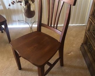 Cherry wood dining chair #2 of 2