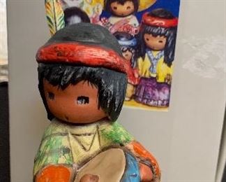 Goebel DeGrazia Figurine Indian Boy w/ Drum in Original Box