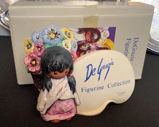 Goebel DeGrazia Figurine Flower Girl Plaque in Original Box 